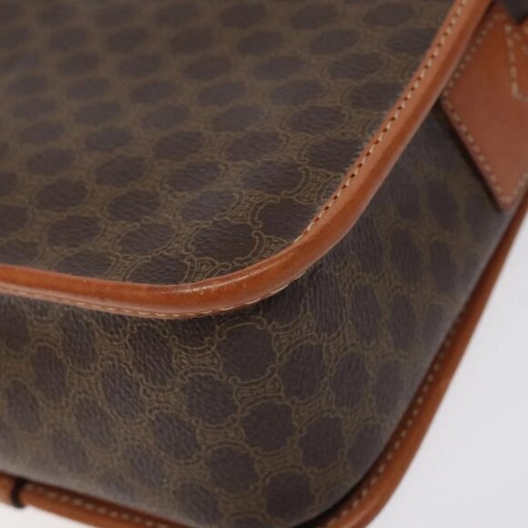 CELINE Macadam Canvas Shoulder Bag PVC Leather Brown Gold Auth 126619 - Picture 5 of 16